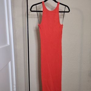 H&M Ribbed High Neck Halter Maxi Dress